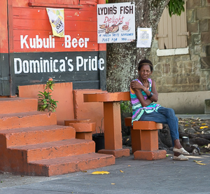 Street Scene in Portsmouth, Dominica.